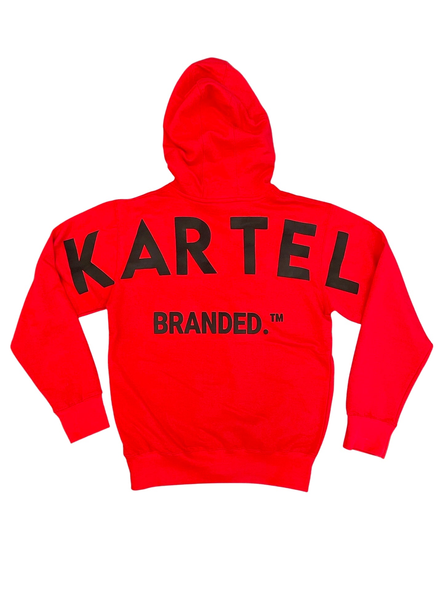 Red best sale branded hoodie